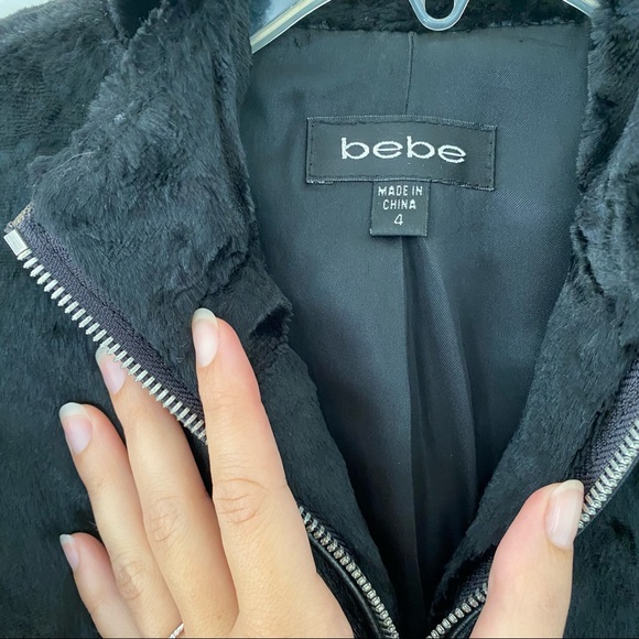 Bebe Genuine Leather/Faux Fur Zip Jacket - Picture 4 of 6